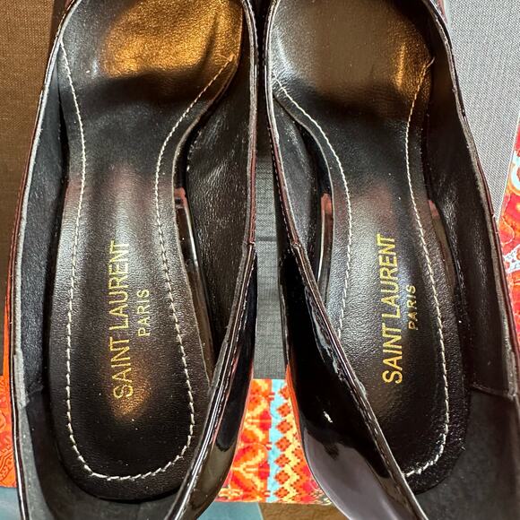 YSL - Opyum Heel Pumps - Black Patient Leather - Size US 10  EU 40 - Picture 13 of 16